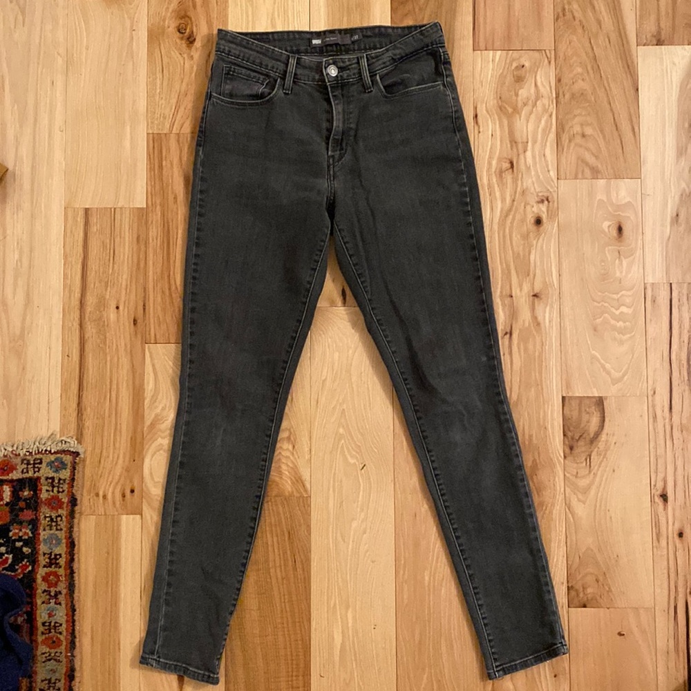 Levi high rise skinny dark jeans